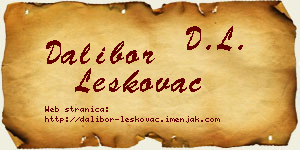 Dalibor Leskovac vizit kartica